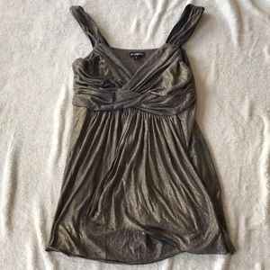 Gold criss cross tank top